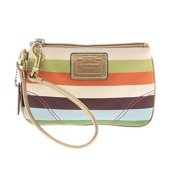 Coach Handbags - Vintage Coach Legacy Multicolor Satin Metallic Leather Wallet Wristlet